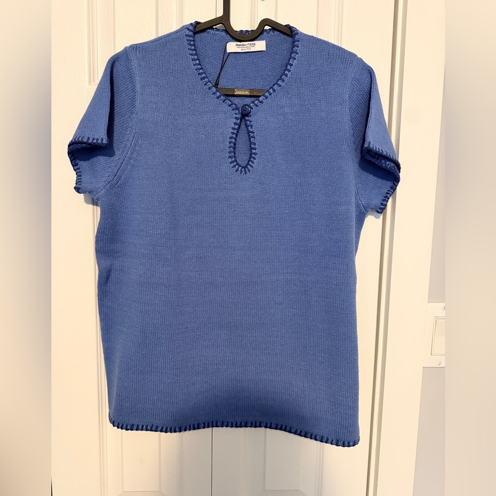 Smash + Tess Periwinkle Knit Short Sleeve Top